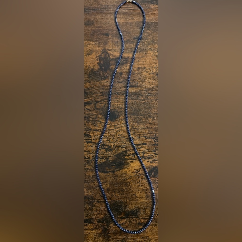 Royal Blue & Gold Faceted Beaded Necklace​​​